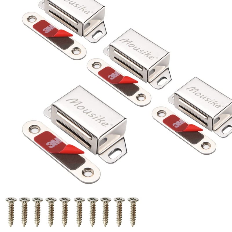 Mousike Cabinet Magnets 30lb Stainless Steel Magnetic Door Catch with Strong Magnetic for Kitchen Cupboard Wardrobe Closet Cabinet Door Drawer Latch - Image 1